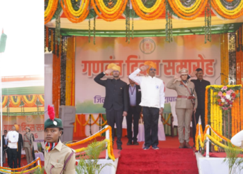 77वें गणतंत्र दिवस पर सांसद बृजमोहन अग्रवाल ने किया ध्वजारोहण, शहीदों के परिजनों को किया सम्मानित