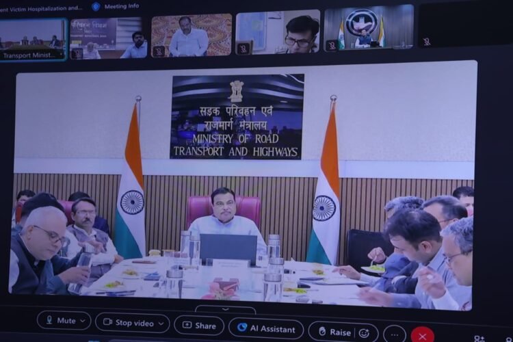 केंद्रीय परिवहन मंत्री नितिन गडकरी ने ली वर्चुअल बैठक,पीएम राहत योजना के तहत सड़क दुर्घटना पीड़ितों को कैशलेस उपचार की सुविधा