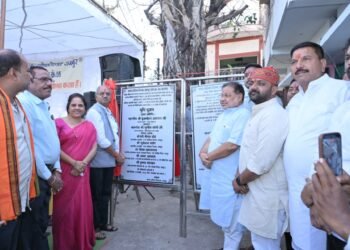 लोकसभा सांसद बृजमोहन अग्रवाल ने  कुशालपुर में 1 करोड 10 लाख के नये विविध विकास कार्यों का भूमिपूजन कर नगरवासियों को शानदार सौगात दी