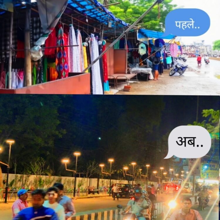 महापौर अलका बाघमार की सोच साकार, इंदिरा मार्केट में दिखने लगा सौंदर्यकरण का असर