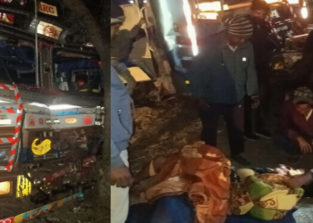 श्रद्धालुओं से भरी बस ट्रक से टकराई, एक की मौत