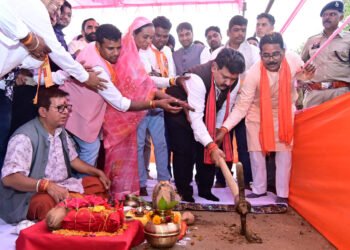 ठाकुरदिया खुर्द में राम मंदिर का उपमुख्यमंत्री विजय शर्मा ने किया भूमिपूजन