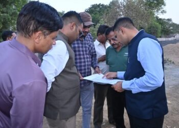कलेक्टर एवं नगर पालिका अध्यक्ष ने शहर में विकास कार्यो का लिया जायजा