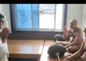 पंजाब राज्य के राज्यपाल गुलाबचंद कटारिया ने भगवान शांतिनाथ के दर्शन कर लिया मुनि द्वय का आशीर्वाद