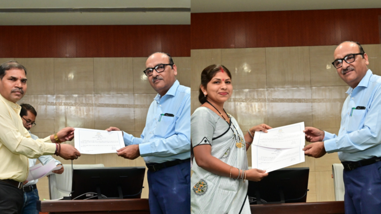 ई-ऑफिस में समयबद्ध कार्य करने और उपस्थिति में श्रेष्ठ प्रदर्शन करने वाले अधिकारी-कर्मचारियों को मुख्य सचिव ने किया सम्मानित