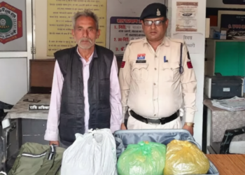 गोल बाजार में गांजा लेकर घूम रहा बुजुर्ग पकड़ाया