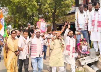 गैस महंगाई के विरोध में कांग्रेस का अनोखा प्रदर्शन, नाले के किनारे चाय बनाने का प्रयास