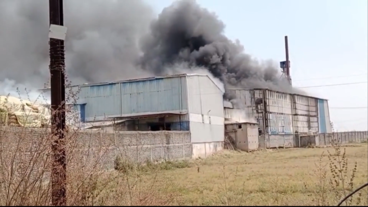 जनता राइस मिल में भीषण आग, इलाके में मचा हड़कंप