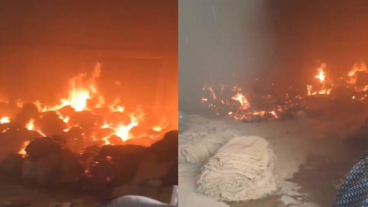 अजीबी एग्रो राइस मिल में आग, लाखों का नुकसान