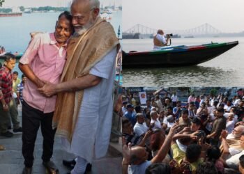 पीएम मोदी ने पश्चिम बंगाल में किया हुगली नदी में भ्रमण, तट पर नाविकों और आम जनता से की मुलाकात