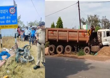 तेज रफ्तार बनी मौत का कारण: मोपेड सवार की मौत, हाईवा ने घर तोड़ा