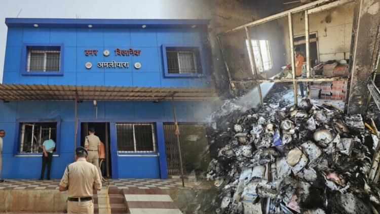 शुरू होने से पहले ही जल गया ‘हमर क्लिनिक’, लाखों की सरकारी इमारत राख