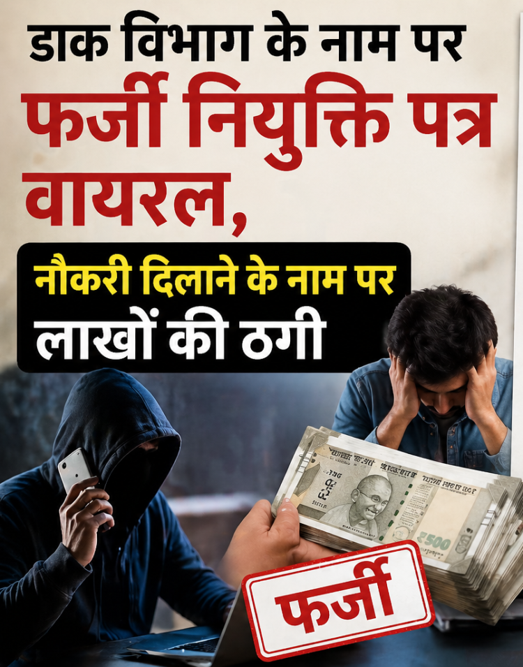 डाक विभाग के नाम पर फर्जी नियुक्ति पत्र वायरल, नौकरी दिलाने के नाम पर लाखों की ठगी