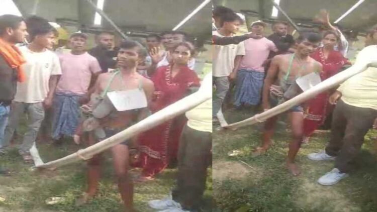 सूरजपुर में चोरी के शक में युवक की बेइज्जती, मुंडन कर जूतों की माला पहनाकर गांव में घुमाया