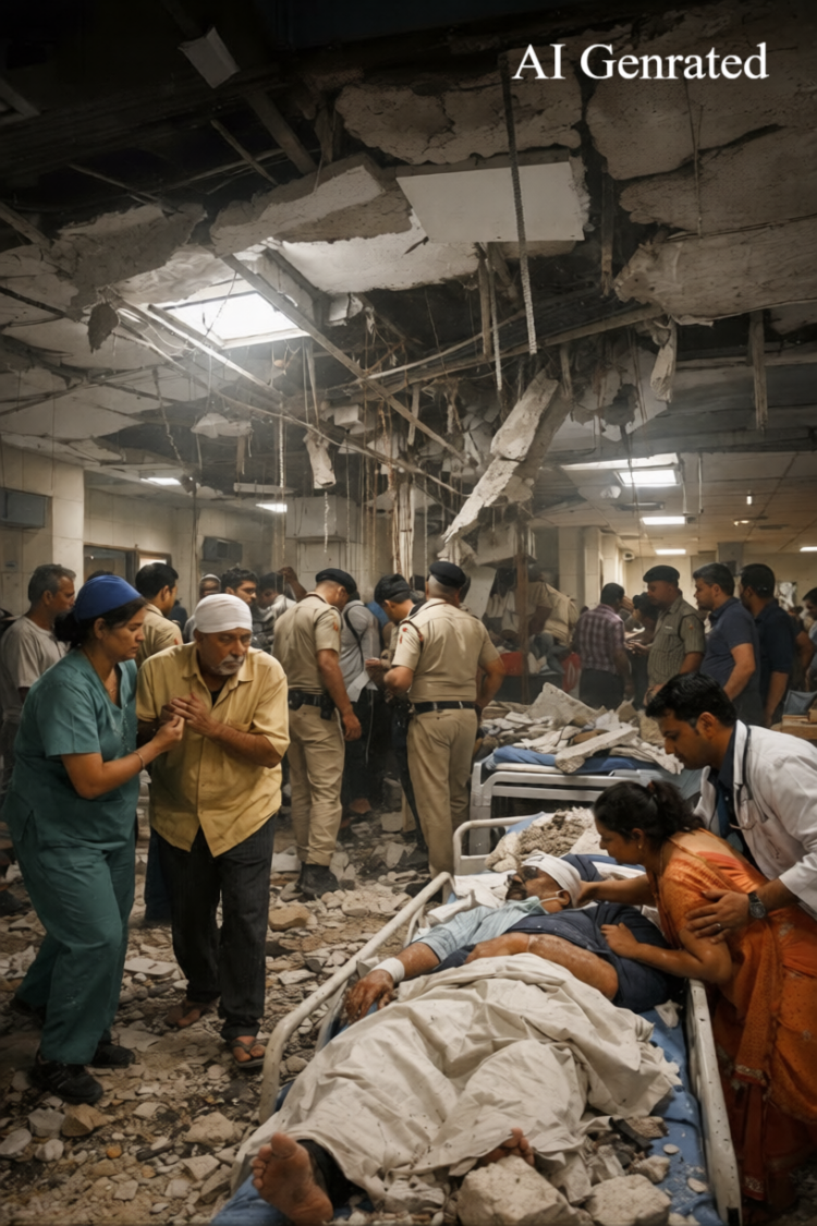 रायपुर के ILS अस्पताल में बड़ा हादसा: चौथे फ्लोर की छत गिरी, कई मरीज घायल