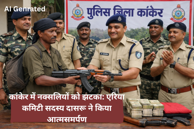 कांकेर में नक्सलियों को झटका: एरिया कमिटी सदस्य दासरू ने किया आत्मसमर्पण