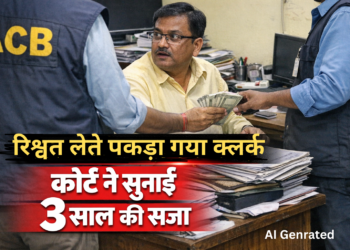 रिश्वत लेते पकड़ा गया क्लर्क, कोर्ट ने सुनाई 3 साल की सजा