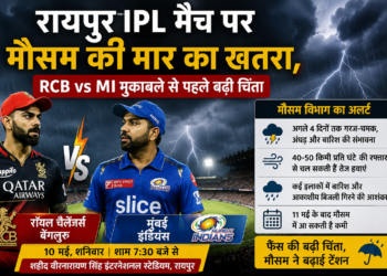 रायपुर IPL मैच पर मौसम की मार का खतरा, RCB vs MI मुकाबले से पहले बढ़ी चिंता
