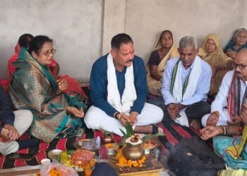 नपा अध्यक्ष ईश्वर सिंह ठाकुर ने किया भूमि पूजन: जामुल में पटेल समाज के लिए बनेगा सामुदायिक भवन