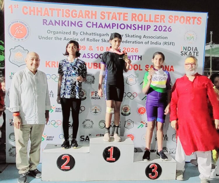 बिलासपुर की शिविका पांडेय बनीं राज्य स्तरीय स्केटिंग चौंपियन,चोट के बावजूद जीता गोल्ड