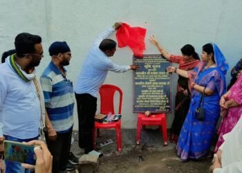 वार्ड 59 हरिनगर में आर.सी.सी. नाली एवं पुलिया निर्माण कार्य का भूमिपूजन