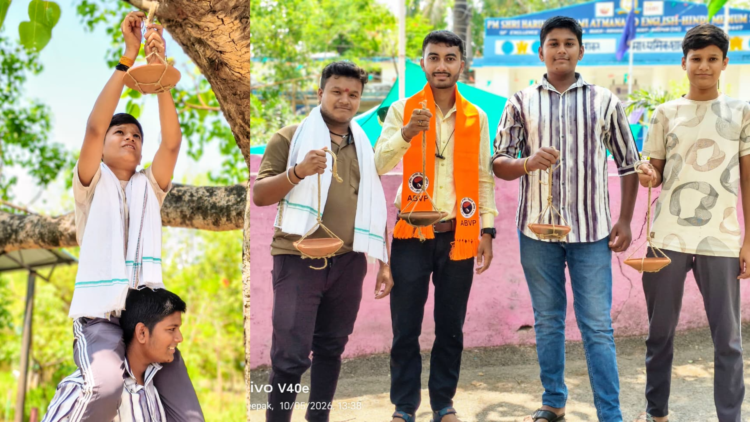 अभाविप इकाई, गोबरा नवापारा ने चलाया “हमर चिरई, हमर चिन्हारी” के तहत सकोरा अभियान