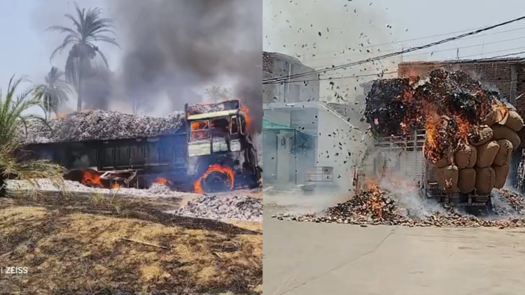 कवर्धा और कांकेर में धू-धू कर जले तेंदूपत्ता लदे ट्रक, मची अफरा-तफरी