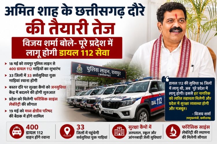 अमित शाह के छत्तीसगढ़ दौरे की तैयारी तेज, विजय शर्मा बोले- पूरे प्रदेश में लागू होगी डायल 112 सेवा