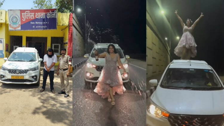 हाईवे पर युवती की खतरनाक स्टंटबाजी, बीयर उड़ाकर बनाया VIDEO; वायरल रील पर पुलिस एक्शन