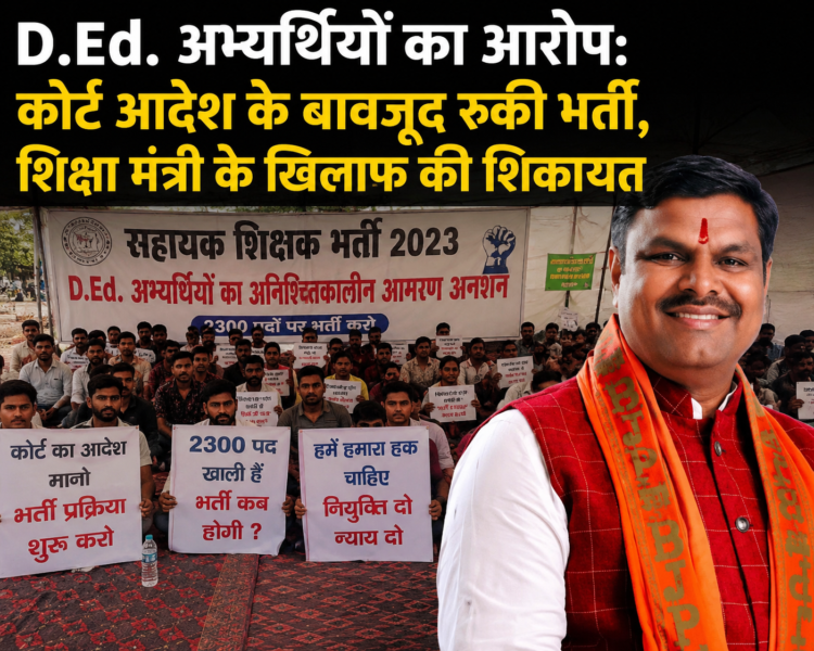 D.Ed. अभ्यर्थियों का आरोप: कोर्ट आदेश के बावजूद रुकी भर्ती, शिक्षा मंत्री के खिलाफ की शिकायत