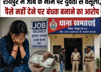 रायपुर में जॉब के नाम पर युवती से वसूली, पैसे नहीं देने पर बंधक बनाने का आरोप