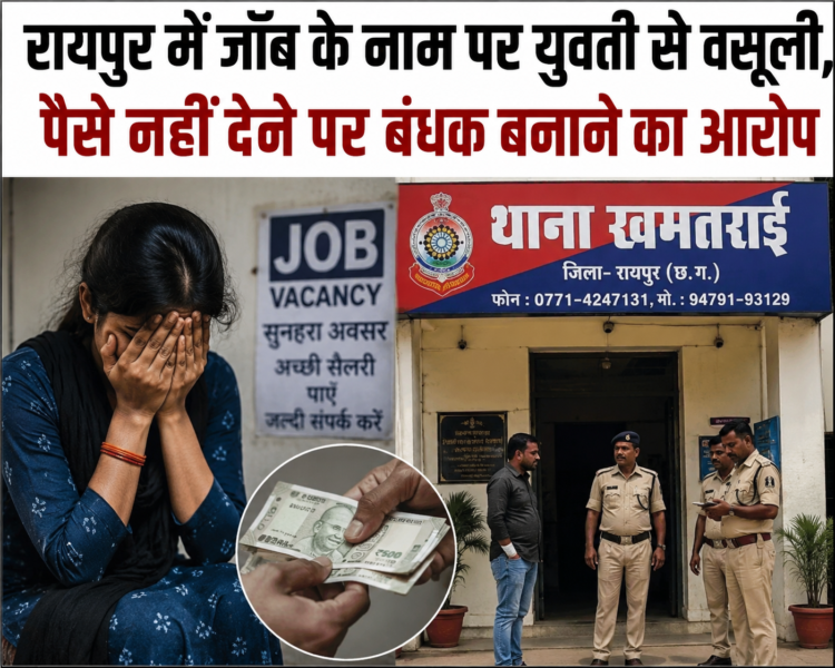 रायपुर में जॉब के नाम पर युवती से वसूली, पैसे नहीं देने पर बंधक बनाने का आरोप
