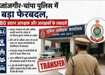 जांजगीर-चांपा पुलिस में बड़ा फेरबदल, 80 प्रधान आरक्षक और आरक्षकों के तबादले