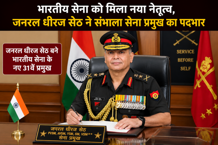 भारतीय सेना को मिला नया नेतृत्व, जनरल धीरज सेठ ने संभाला सेना प्रमुख का पदभार