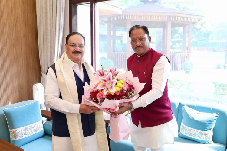 केंद्रीय स्वास्थ्य मंत्री जेपी नड्डा से मिले मुख्यमंत्री साय, स्वास्थ्य सेवाओं और किसानों के लिए खाद-बीज उपलब्धता पर हुई विस्तृत चर्चा