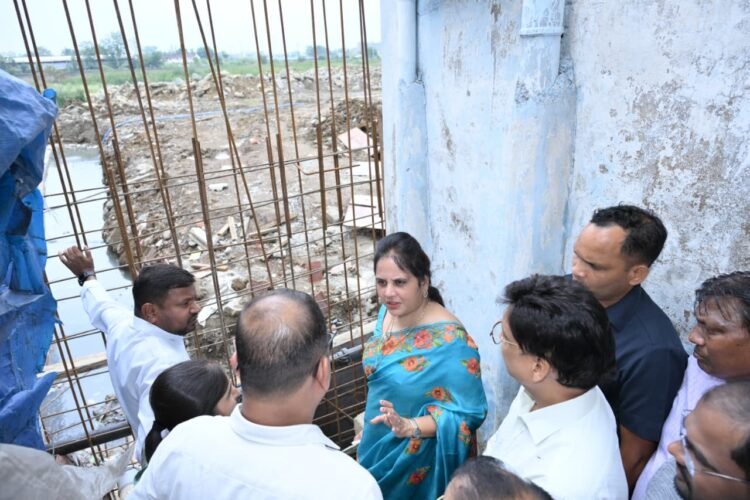 भाठापारा बस्ती पहुंचीं महापौर मीनल चौबे, जलभराव की समस्या के समाधान का दिया भरोसा