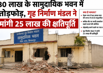 80 लाख के सामुदायिक भवन में तोड़फोड़, गृह निर्माण मंडल ने मांगी 25 लाख की क्षतिपूर्ति