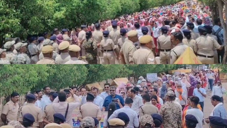 धमतरी कलेक्ट्रेट का घेराव: किताबों की कमी पर शिक्षक और मांगों को लेकर मितानिनों का प्रदर्शन