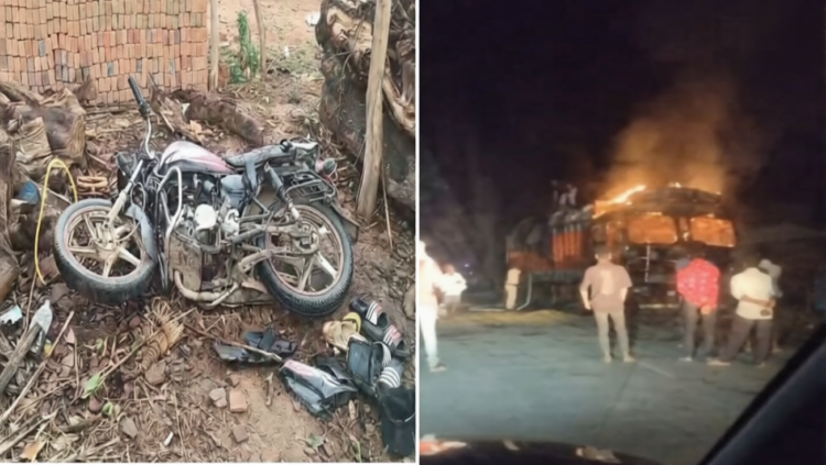 सूरजपुर में भीषण सड़क हादसा: ट्रक से भिड़ी बाइक, तीन युवकों की मौके पर मौत