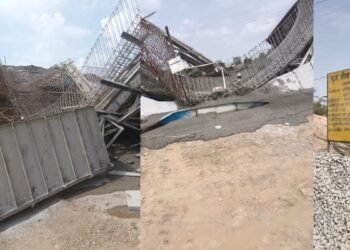 निर्माणाधीन स्लैब गिरने का वीडियो वायरल, PWD की कार्यप्रणाली कटघरे में