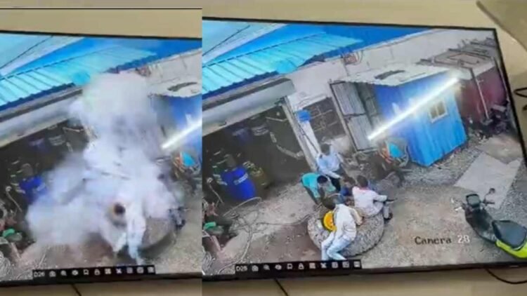 जेसीबी के टायर में हवा भरना पड़ा भारी, युवक की मौके पर मौत
