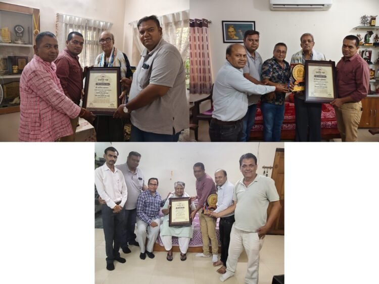 रायपुर प्रेस क्लब ने वरिष्ठ पत्रकारों के निवास पहुंचकर किया सम्मान