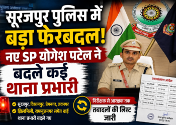 सूरजपुर पुलिस में बड़ा फेरबदल, नए SP योगेश पटेल ने बदले कई थाना प्रभारी
