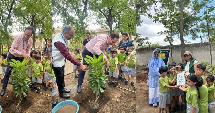 नन्हे हाथों ने बोए हरियाली के सपने: एन.एच. गोयल वर्ल्ड स्कूल में वन महोत्सव के तहत हुआ भव्य वृक्षारोपण