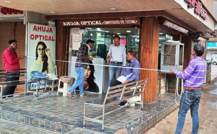 भिलाई निगम ने सेक्टर-6 ए मार्केट की दुकानों का किया सर्वे, संपत्तिकर निर्धारण के लिए माप कार्य शुरू
