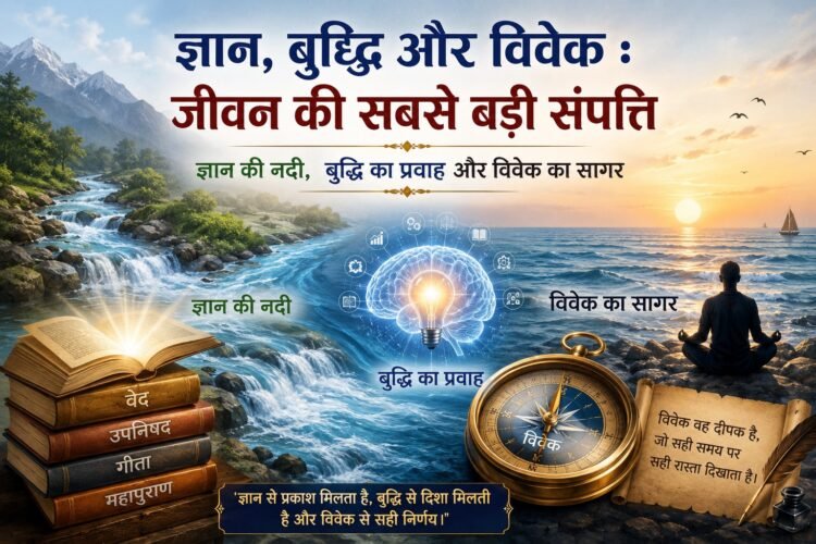 ज्ञान, बुद्धि और विवेक : जीवन की सबसे बड़ी संपत्ति,ज्ञान की नदी,  बुद्धि का प्रवाह और विवेक का सागर: तेजबहादुर सिंह भुवाल