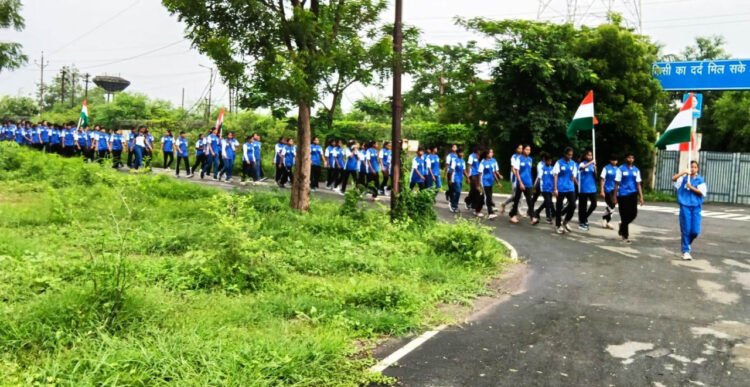 खेलो इंडिया स्टेट सेंटर ऑफ एक्सीलेंस में गूंजा देशभक्ति का जज्बा, निकली तिरंगा यात्रा