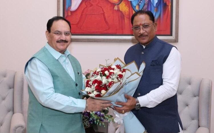 दिल्ली में CM साय की केंद्रीय मंत्री जेपी नड्डा से मुलाकात, छत्तीसगढ़ की स्वास्थ्य सेवाओं के विस्तार पर हुई चर्चा
