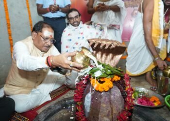 मुख्यमंत्री साय ने बाबा कर्मेश्वर का किया रुद्राभिषेक, प्रदेशवासियों की सुख-समृद्धि और खुशहाली की कामना की