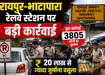 रायपुर-भाटापारा रेलवे स्टेशन पर बड़ी कार्रवाई, 3805 लोगों पर जुर्माना
